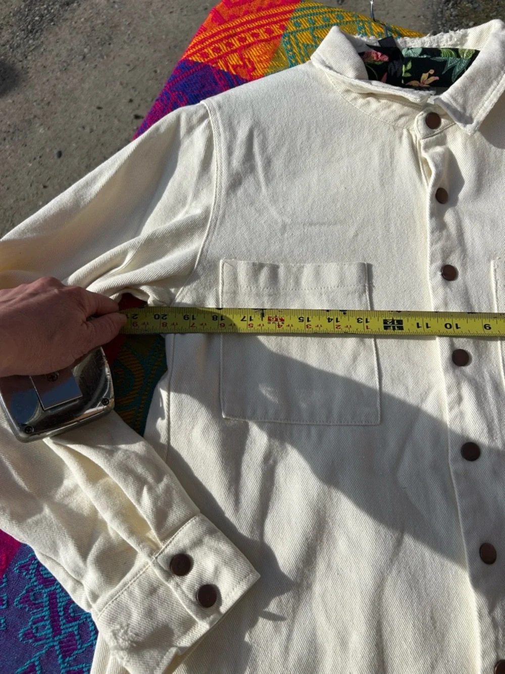 Bucket List Sarah Jumpsuit Tan Button-Up Denim Utility Jumpsuit size medium - Picture 12 of 16